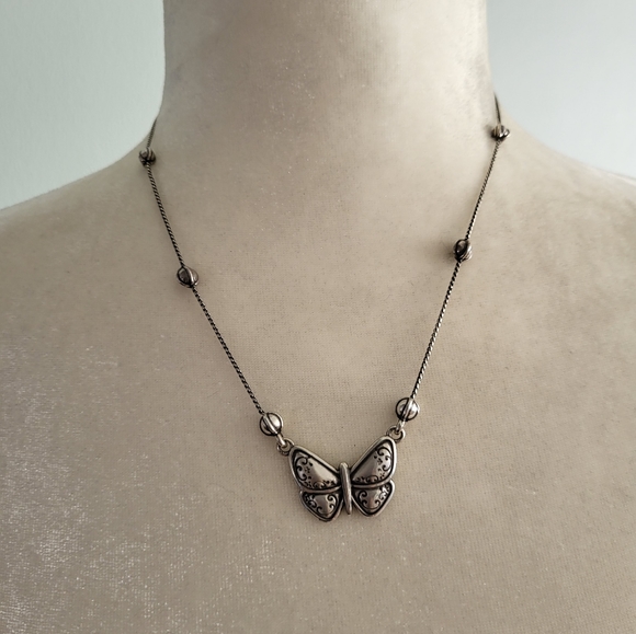 Brighton Jewelry - Brighton MARIPOSA Reversible Butterfly Silvertone Pendant Necklace
